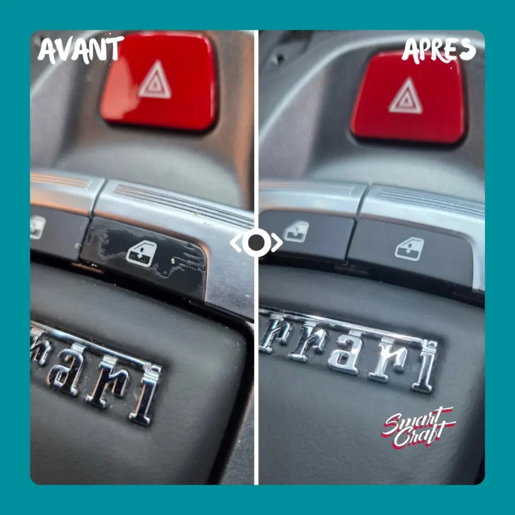 Avant Après rénovation boutons plastiques